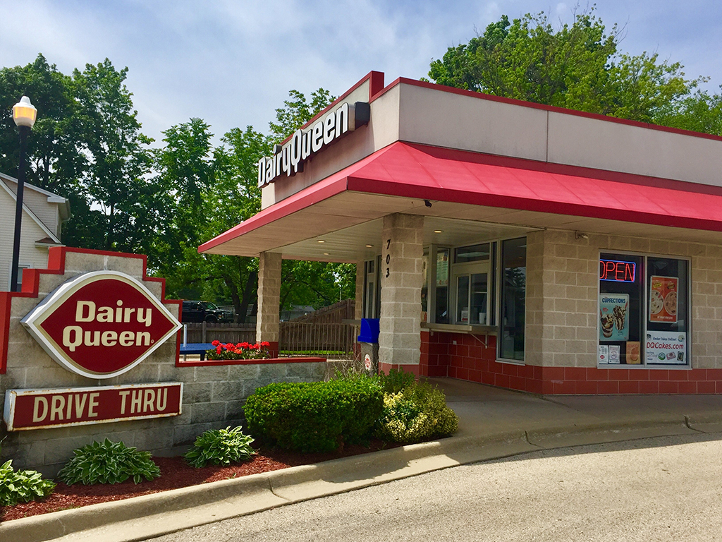 Restaurant drive thru and walk up transaction windows