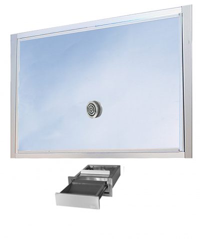 Fixed Window with Pass Thru Drawer or Tray