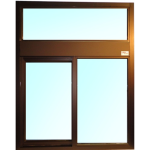 Single Panel Sliding Drive Thru Window with transom